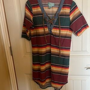 Tasha Polizzi Multicolor Striped Midi Dress